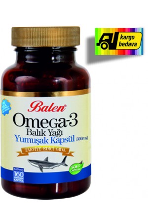 Balen Omega 3 Balık Yağı  650 mg* 160 Ad. Yumuşak Kapsül **KARGO BEDA…