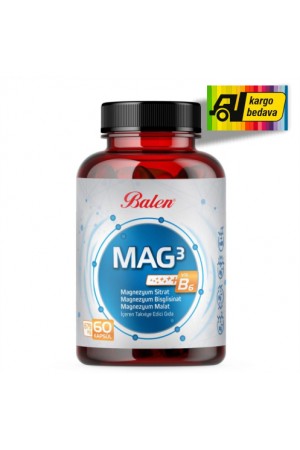Balen Mag 3 Magnezyum Sitrat & Bisglisinat & Malat & B6 vitami…
