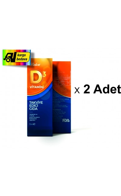 Balen D3 Vitamini Sıvı Takviye Edici Gıda 20 ml x 2 Adet KARGO BEDAVA