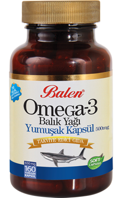 Balen Omega 3 Balık Yağı  650 mg* 160 Ad. Yumuşak Kapsül 
