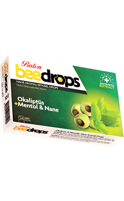 Balen Beedrops Okaliptüs + Mentol Nane Ekstraktlı Pastil 24 Ad. Balen Beedrops Okaliptüs + Mentol Nane Ekstraktlı Pastil 24 Ad.
