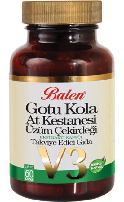 Balen Gotu Kola & At Kestanesi&Üzüm Çekirdeği Ekstraktı Kapsül 