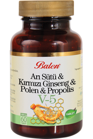 Balen V5 Arı Sütü + Polen + Ginseng + Propolis + Kuşburnu Kapsülü &hellip;