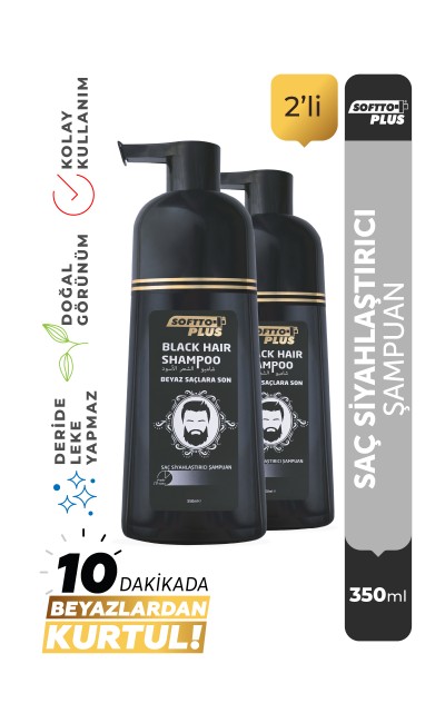 Softto Plus Black Hair Şampuan 2 x 350ml İkili