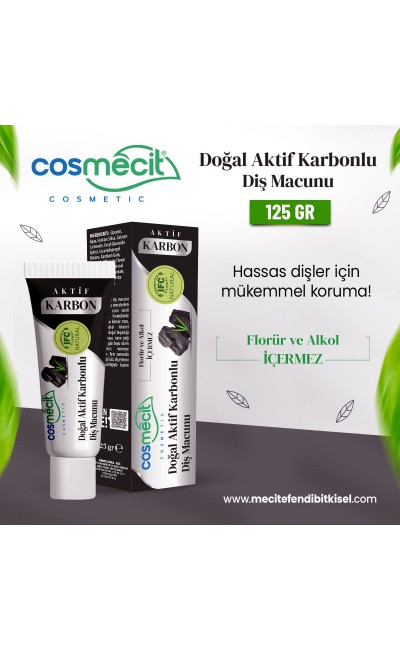 Mecitefendi Cosmecit Doğal Aktif Karbonlu Vegan Diş Macunu 125 Gr