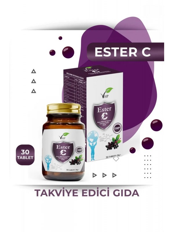 vhp Ester C Vitamini+Beta Glukan+Kara Mürver+Kuşburnu Ekstraktlı 30 Tablet